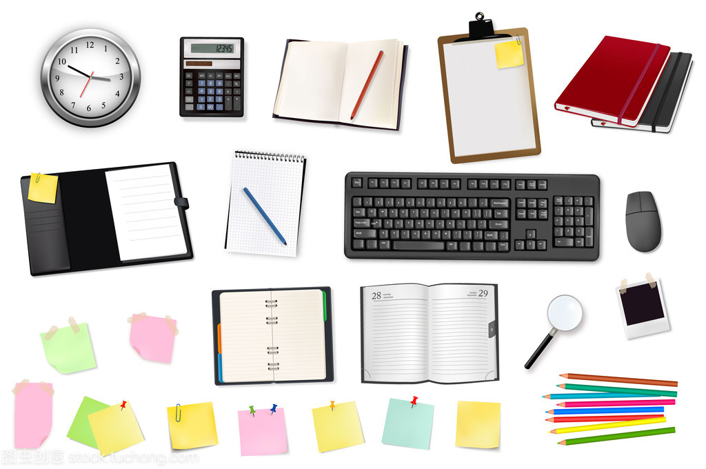 商业与办公用品 高效办公耗材的矢量时代
